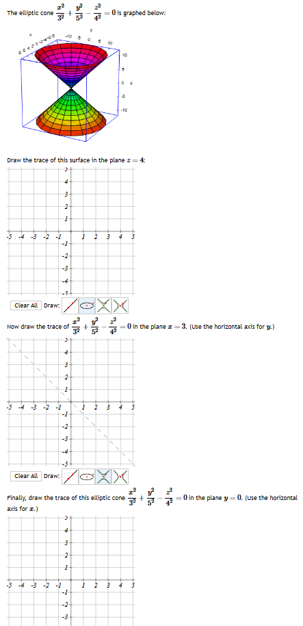 Solved The elliptic cone x232+y252-z242=0 ﻿is graphed | Chegg.com