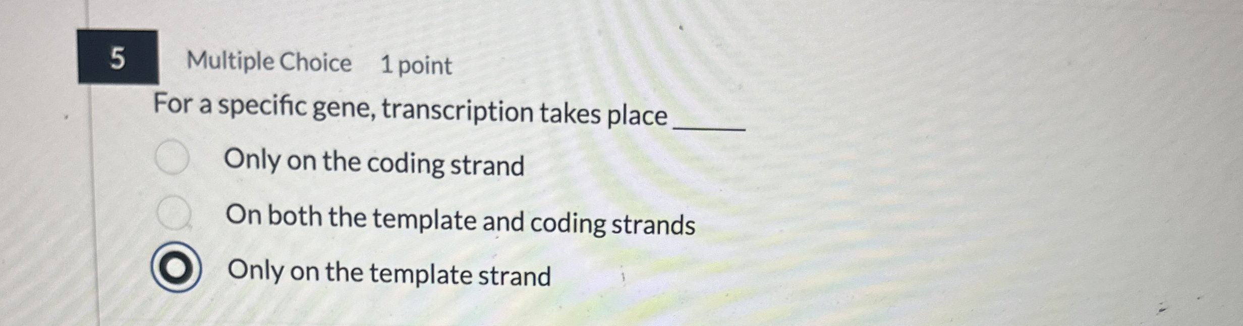Solved 5Multiple Choice 1 ﻿pointFor a specific gene, | Chegg.com