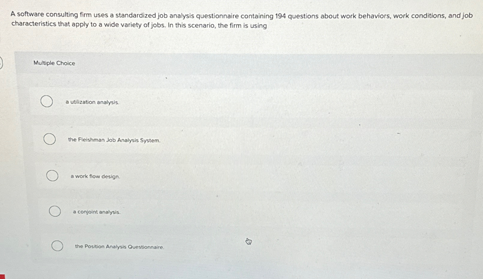 Solved A software consulting firm uses a standardized job | Chegg.com