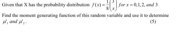 Solved Given that X has the probability distribution | Chegg.com