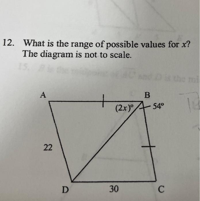 Solved 12. What is the range of possible values for x ? The | Chegg.com