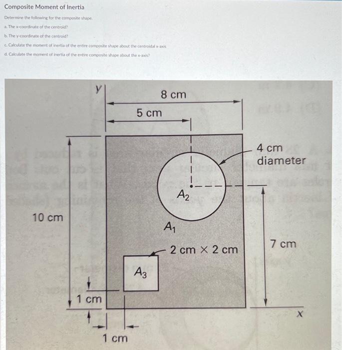 Solved Composite Moment Of Inertia Determine The Followion 