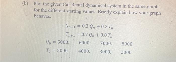 Solved Plot The Given Car Rental Dynamical System In The | Chegg.com