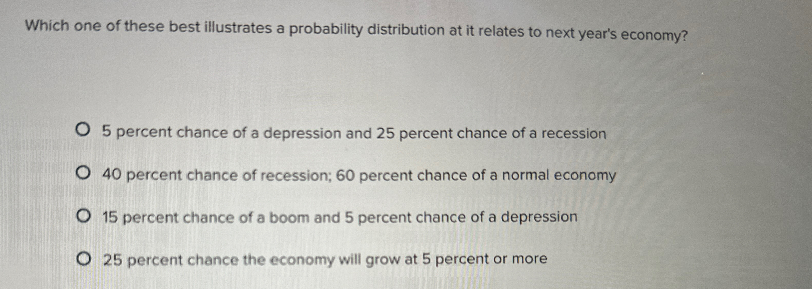 Solved Which one of these best illustrates a probability | Chegg.com