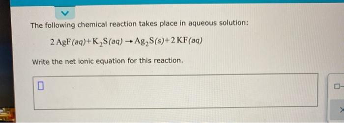 Solved The following chemical reaction takes place in | Chegg.com
