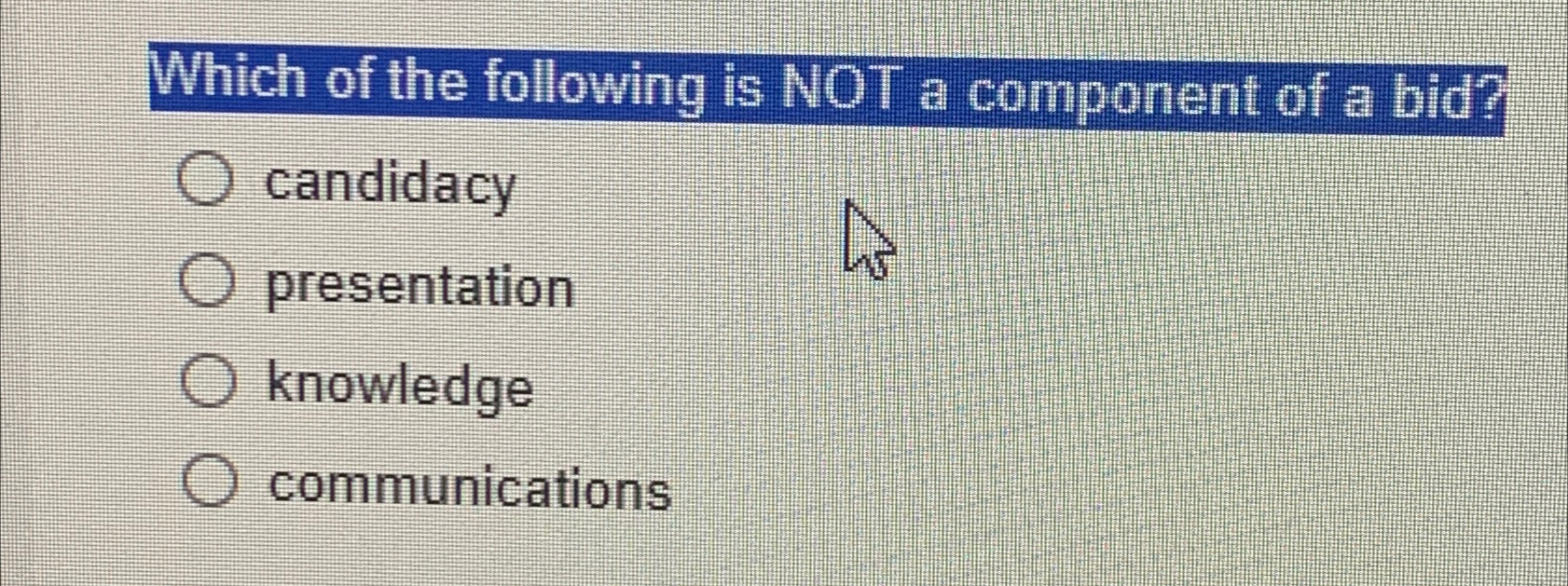 Solved Which of the following is NOT a component of a | Chegg.com