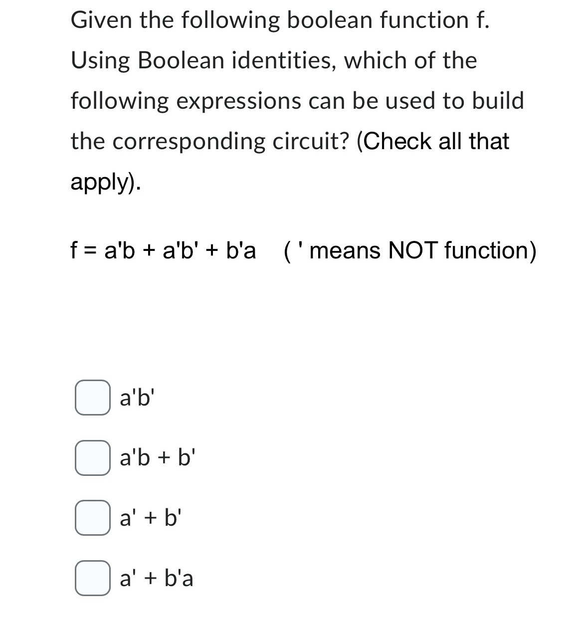 Solved Given The Following Boolean Function F. ﻿Using | Chegg.com