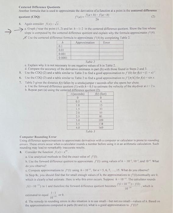 Solved Guided Project 11: Numerical differentiation Topics | Chegg.com