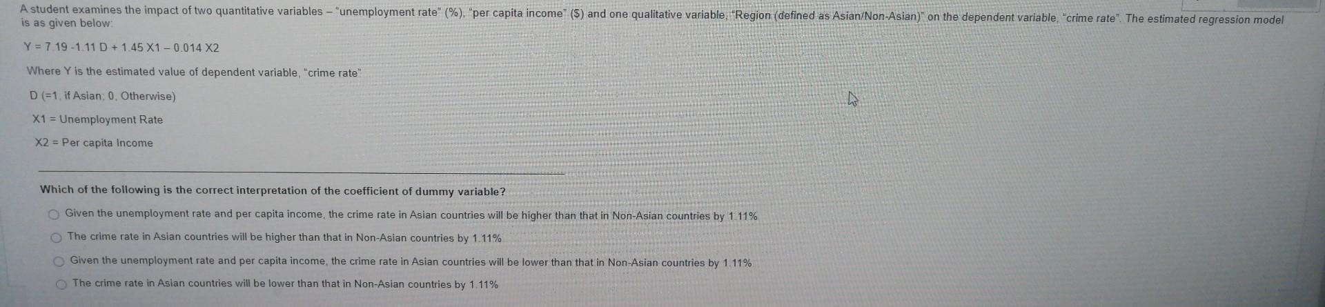 Solved A professor examines the impact of two qualitative | Chegg.com