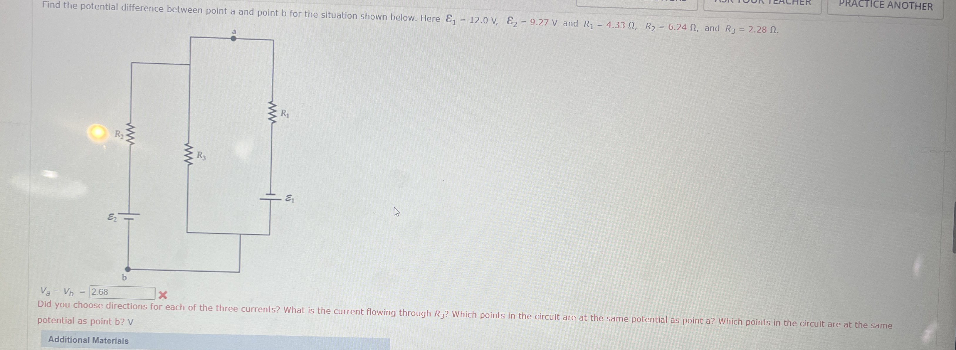 Solved Find the potential difference between point a and | Chegg.com