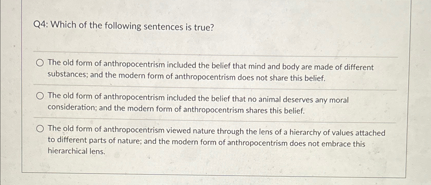 Solved Q4: Which of the following sentences is true?The old | Chegg.com