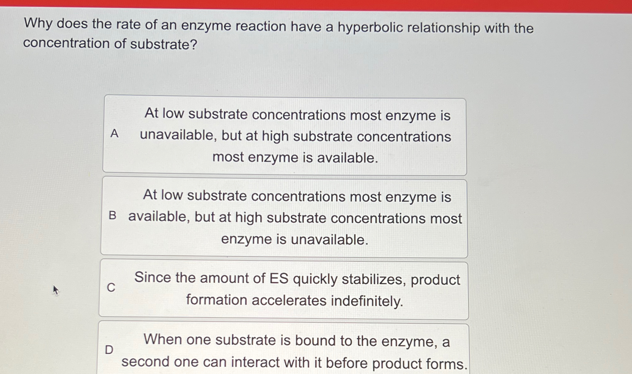 Solved Why does the rate of an enzyme reaction have a | Chegg.com