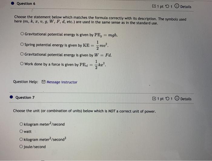 Question 6 1 Pt 1 Details Choose The Statement Below Chegg Com