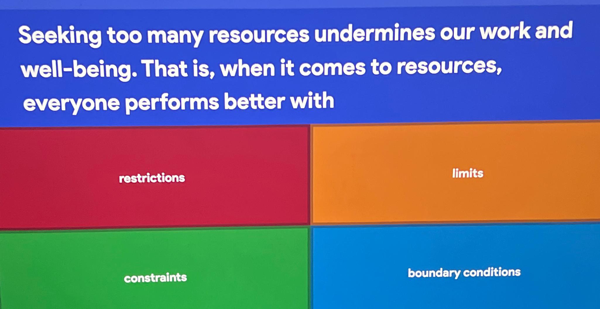 Solved Seeking too many resources undermines our work and | Chegg.com