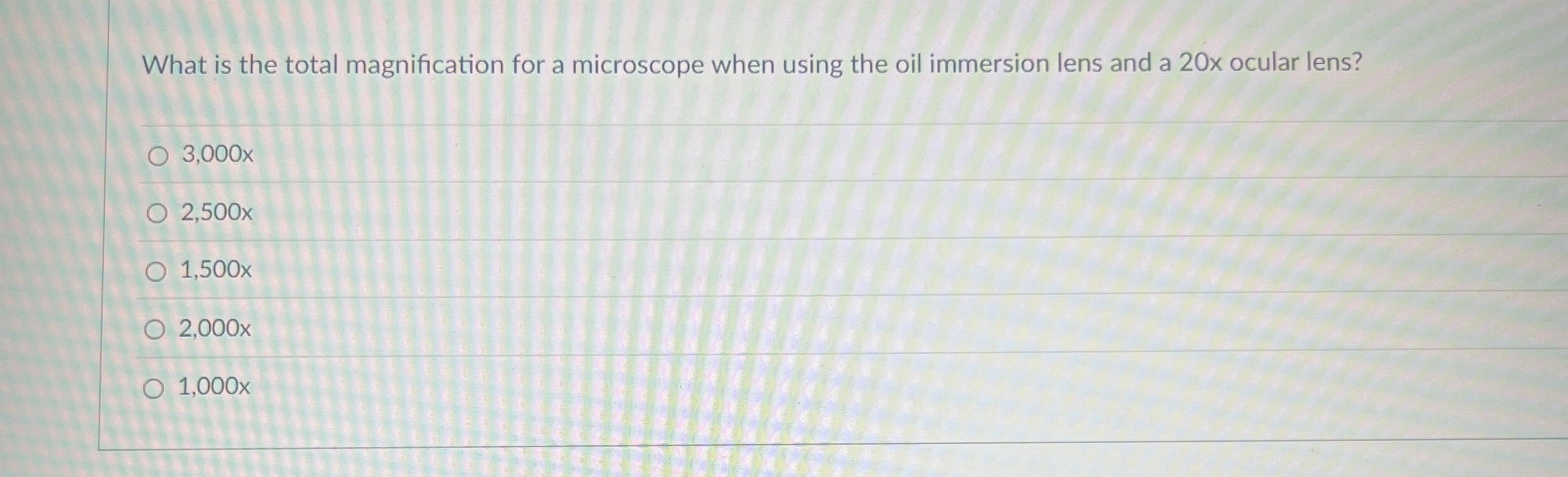 Solved What is the total magnification for a microscope when | Chegg.com