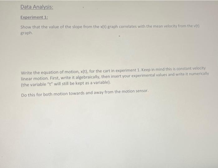 constant velocity experiment report