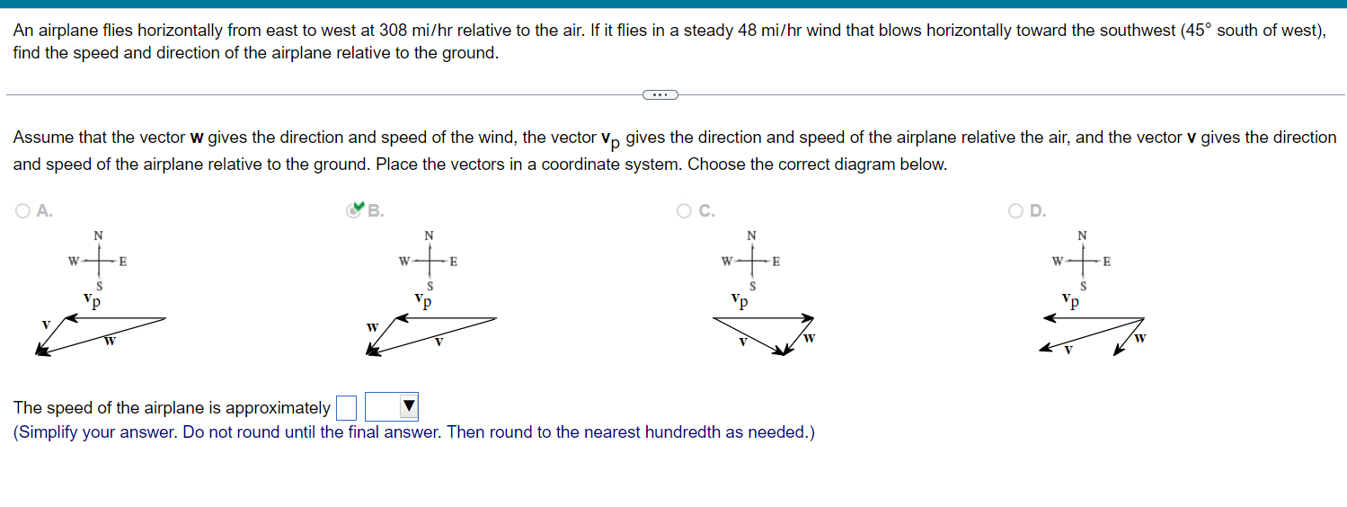 Solved An Airplane Flies Horizontally From East To West At | Chegg.com