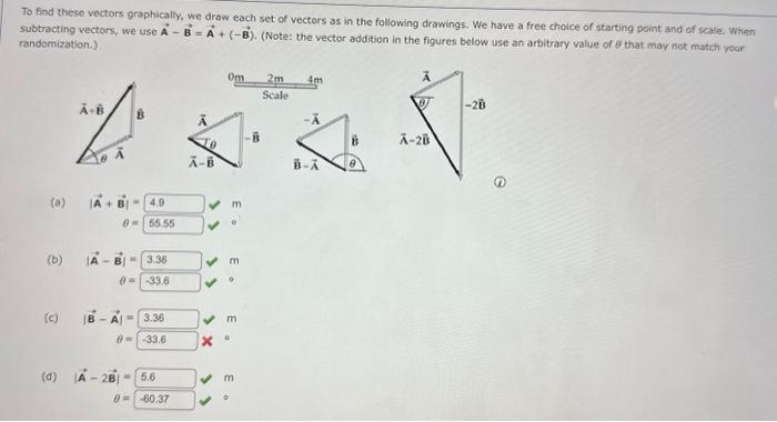 Solved To find these vectors graphically, we draw each set | Chegg.com