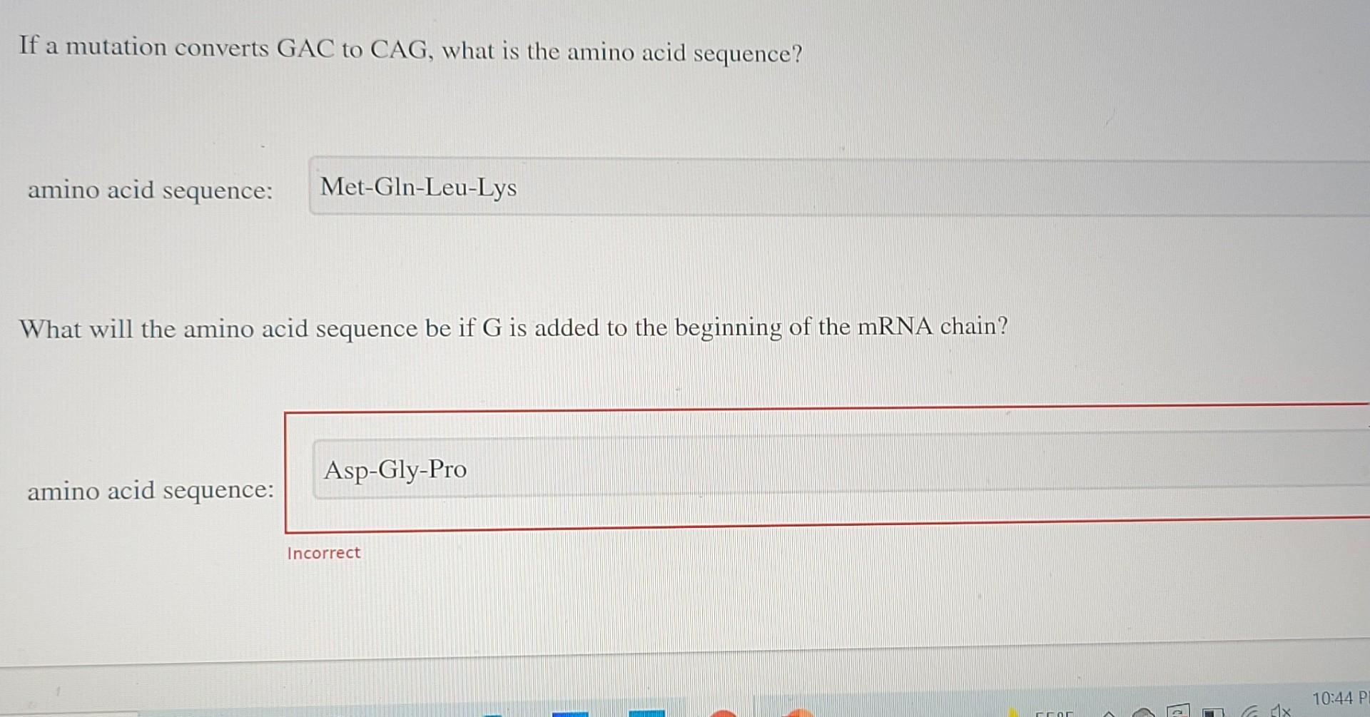 Solved Given the mRNA sequence 5'-AUGGACCUUAAA-3', answer | Chegg.com