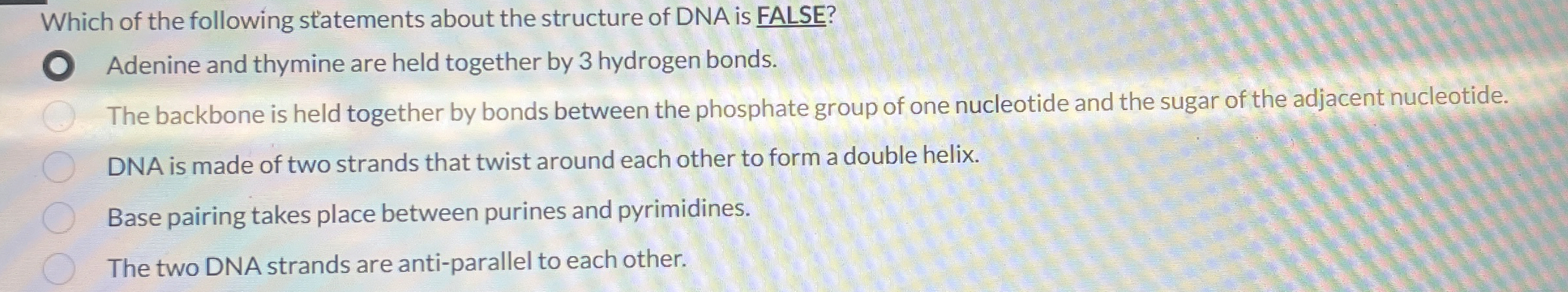Solved Which of the following statements about the structure | Chegg.com