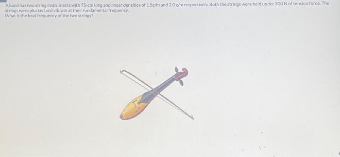 Solved A band has two string instruments with 75 -cmiong and | Chegg.com