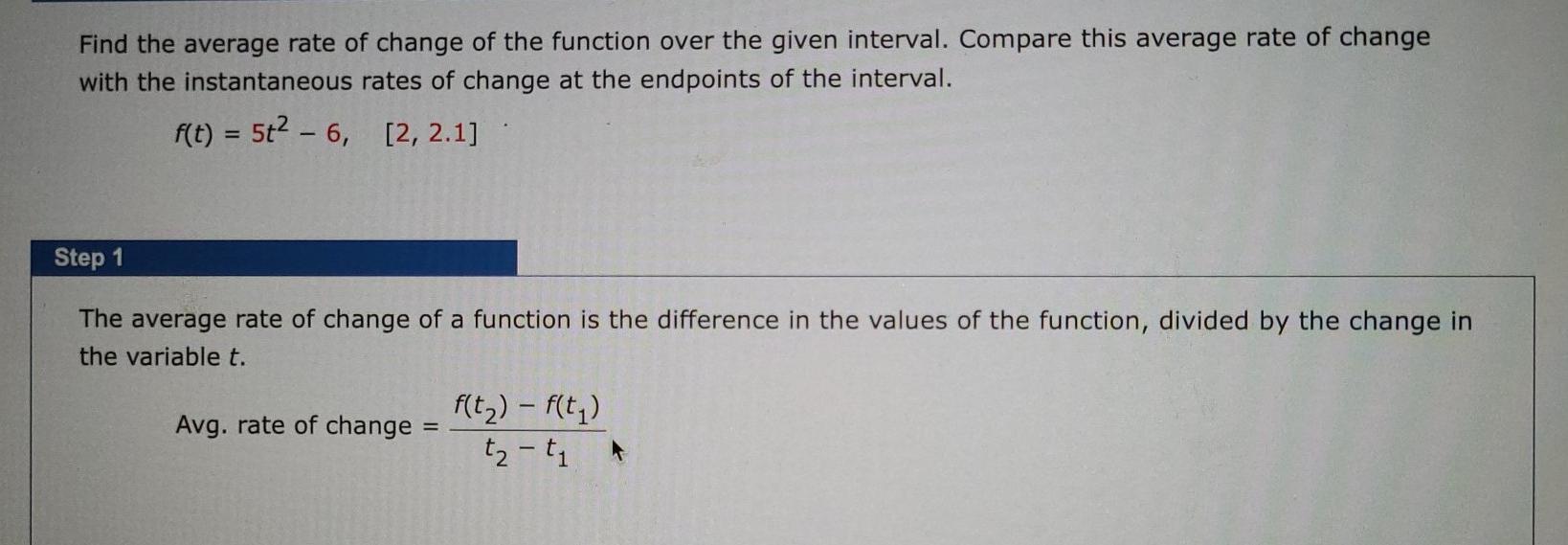 Solved Find the average rate of change of the function over | Chegg.com