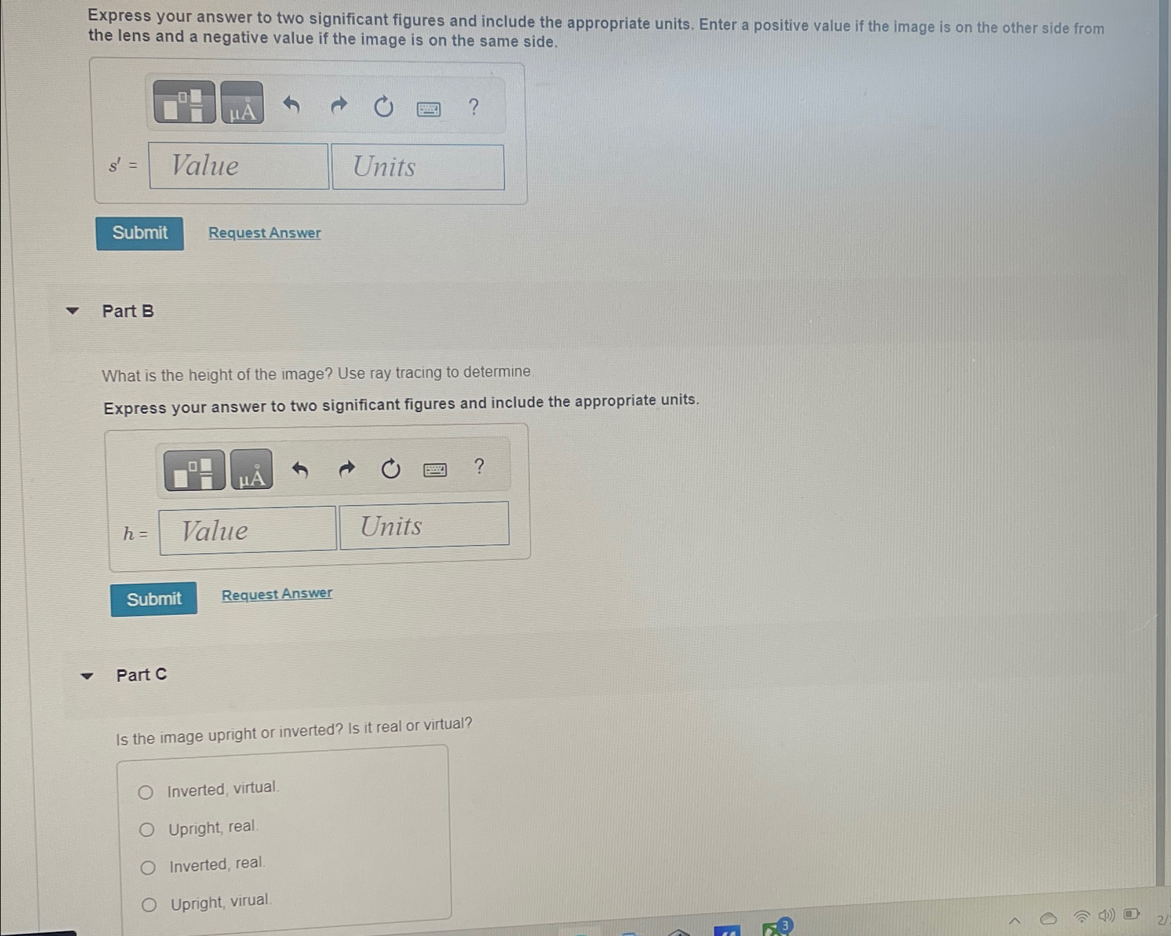 Solved A concave cosmetic mirror has a focal length of 44cm.