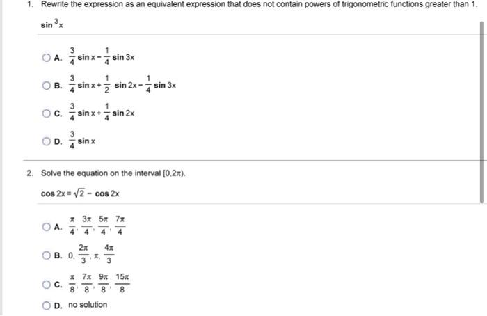 Solved 1. Rewrite the expression as an equivalent expression | Chegg.com