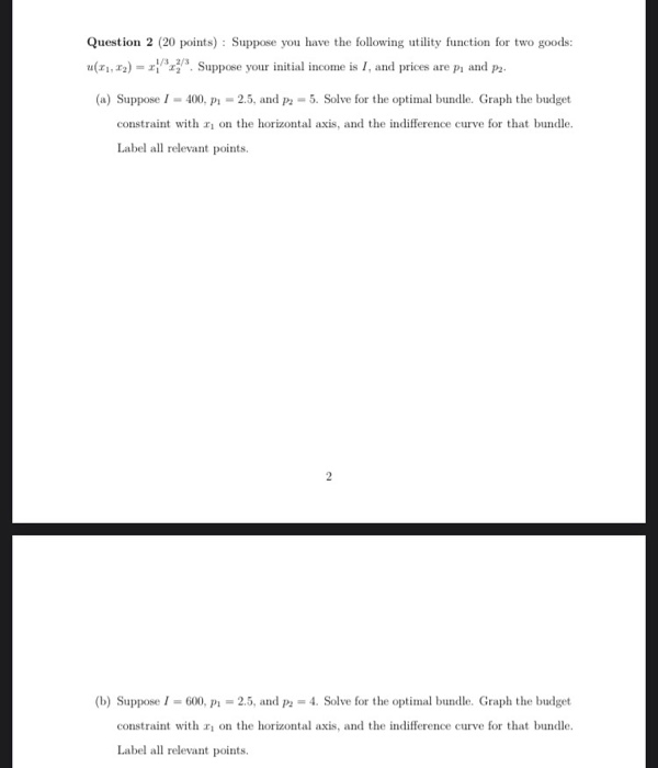 Solved Question 2 (20 points) : Suppose you have the | Chegg.com