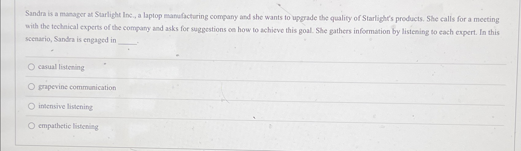 Solved Sandra Is A Manager At Starlight Inc A Laptop Chegg