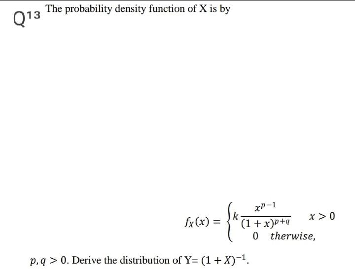 Solved The probability density function of X is by 013 XP-1 | Chegg.com