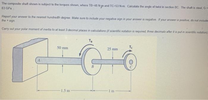 Solved The composite shaft shown is subject to the torques | Chegg.com
