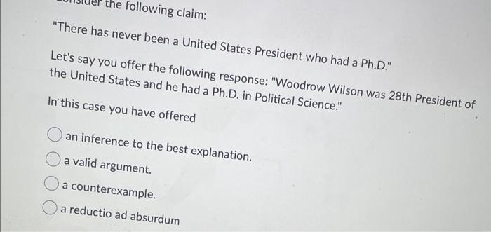 "There Has Never Been A United States President Who | Chegg.com