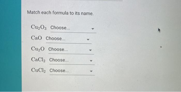 Solved Which Of The Following Compounds Requires A Roman