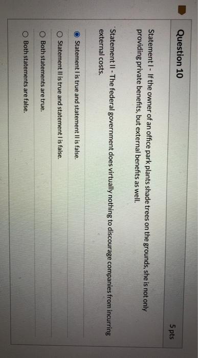 Solved Question 10 5 pts Statement 1 - If the owner of an | Chegg.com