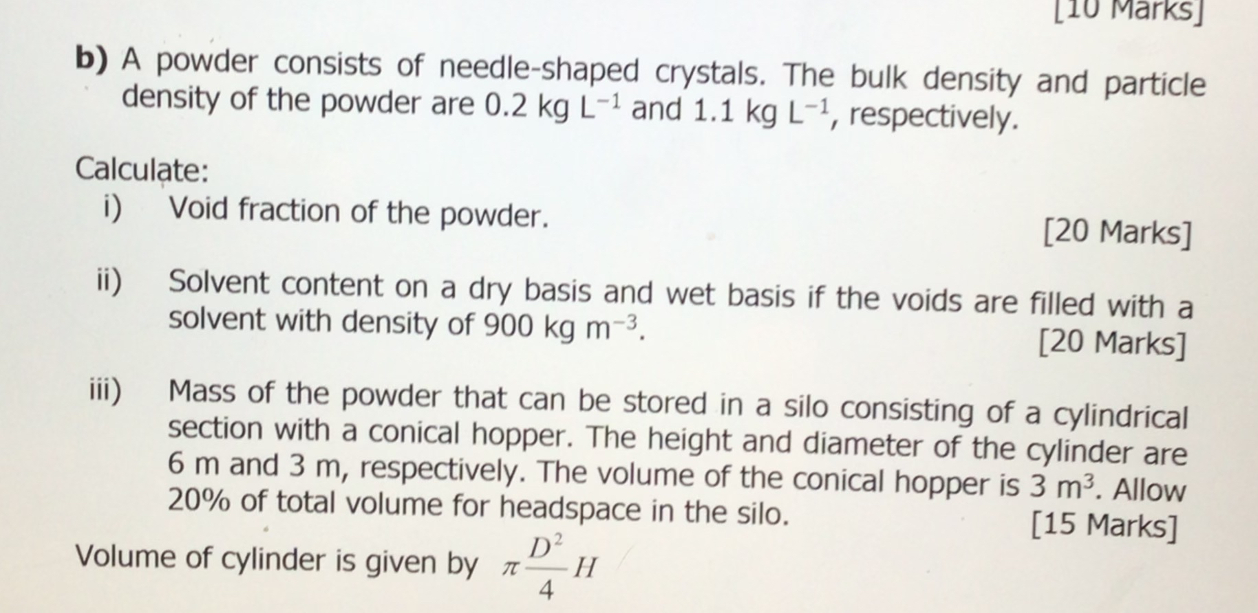 Solved b) ﻿A powder consists of needle-shaped crystals. The | Chegg.com
