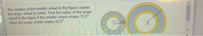 Solved The rotation of the smaller wheel in the figure | Chegg.com