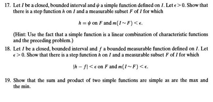 Solved 17. Let I be a closed bounded interval and 4 a Chegg