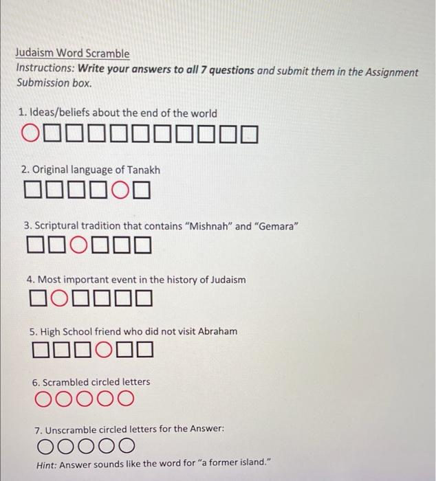 solved-judaism-word-scramble-instructions-write-your-chegg