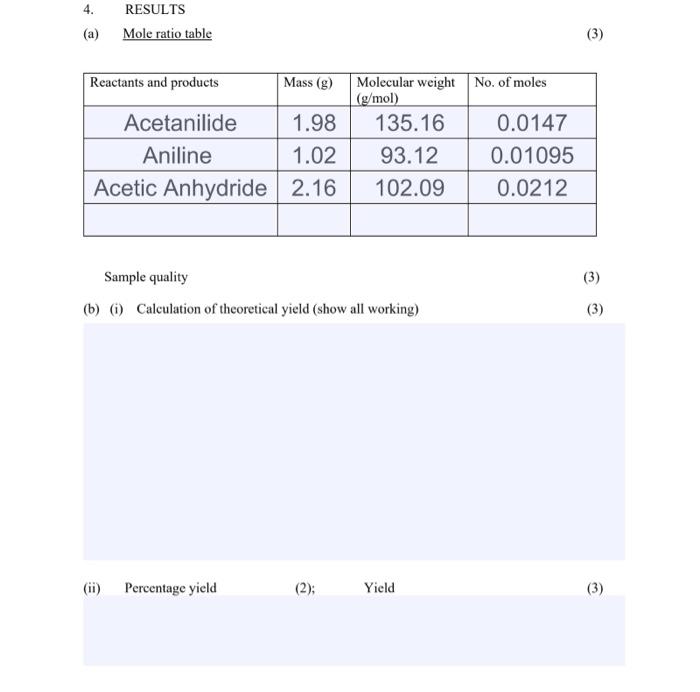 Solved I got a percentage yield greater than 100% is that | Chegg.com