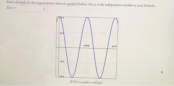 Solved Find A Formula For The Trigonometric Function Graphed 