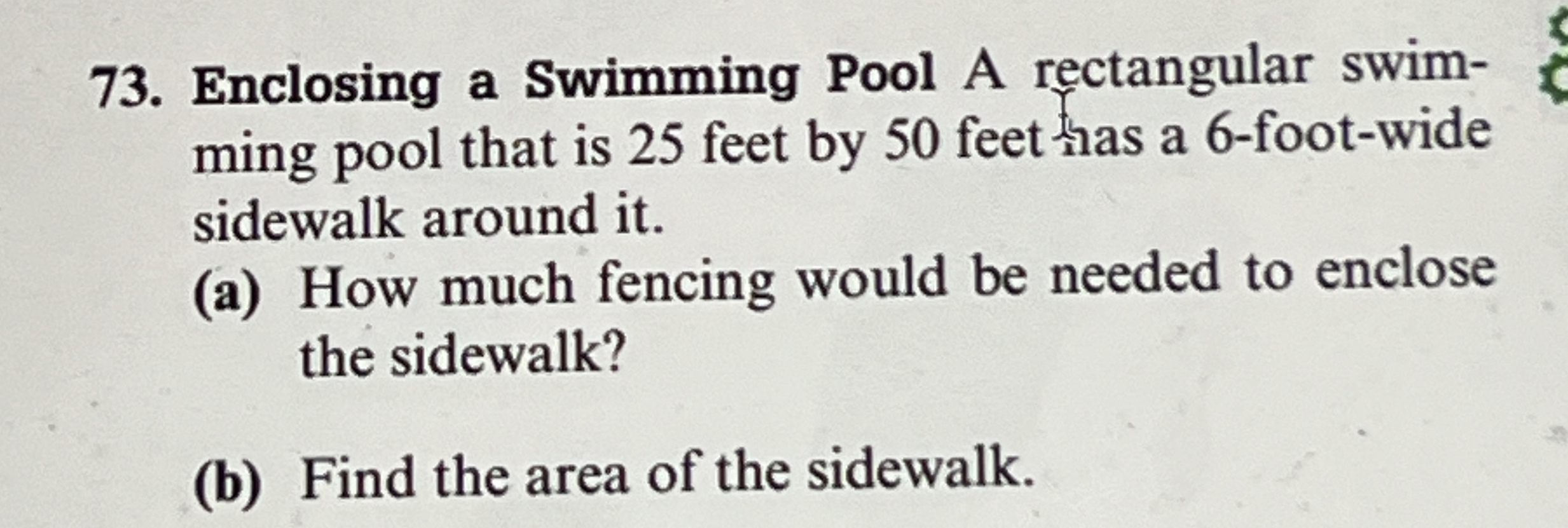 Solved Enclosing a Swimming Pool A rectangular swim-ming | Chegg.com