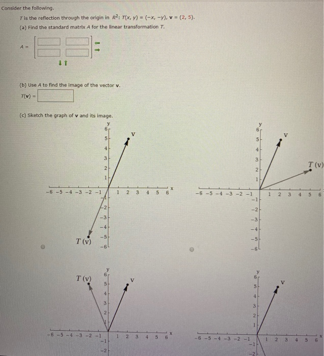 Solved Consider The Following. Tis The Reflection Through | Chegg.com