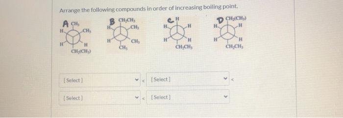 Solved Arrange the following compounds in order of | Chegg.com