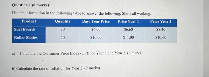 Solved Use The Information In The Following Table To Answer | Chegg.com