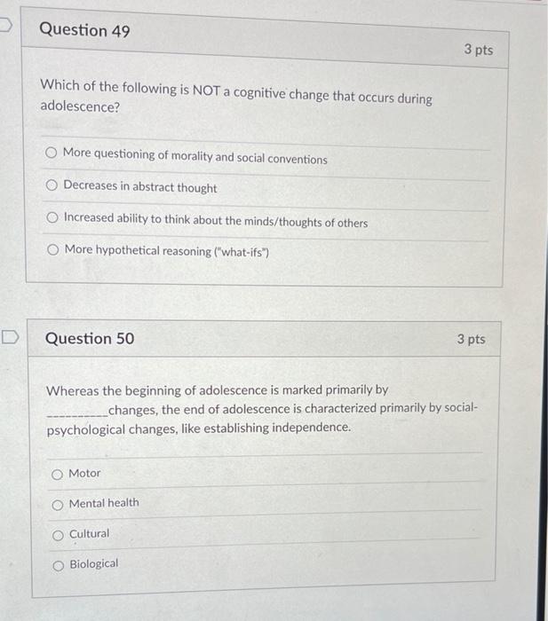Solved Question 49 3 pts Which of the following is NOT a | Chegg.com