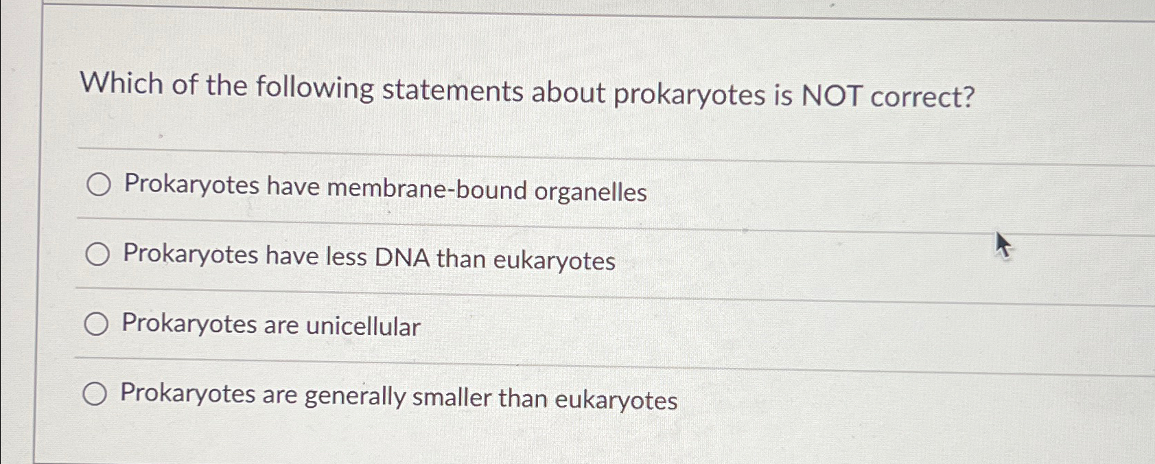 Solved Which of the following statements about prokaryotes
