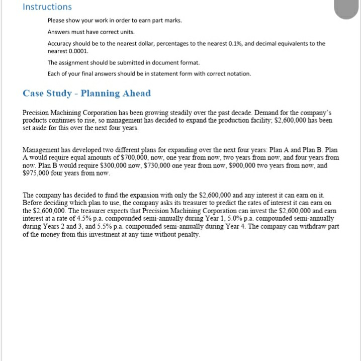 Solved Instructions Please show your work in order to earn | Chegg.com