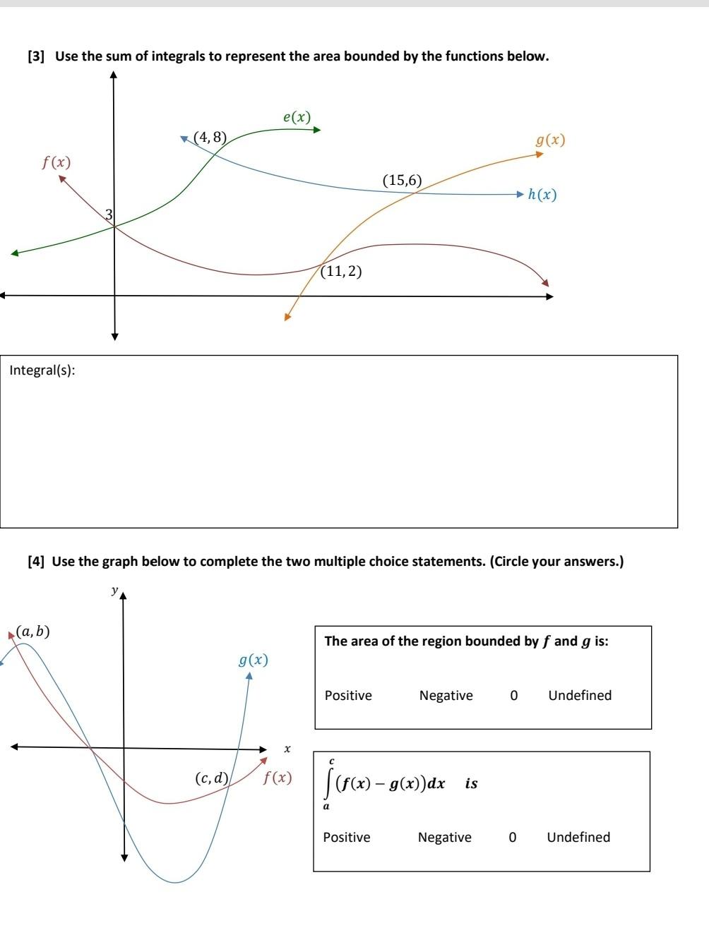 Solved 1. AREAS OF REGIONS For each problem: Shade in the | Chegg.com