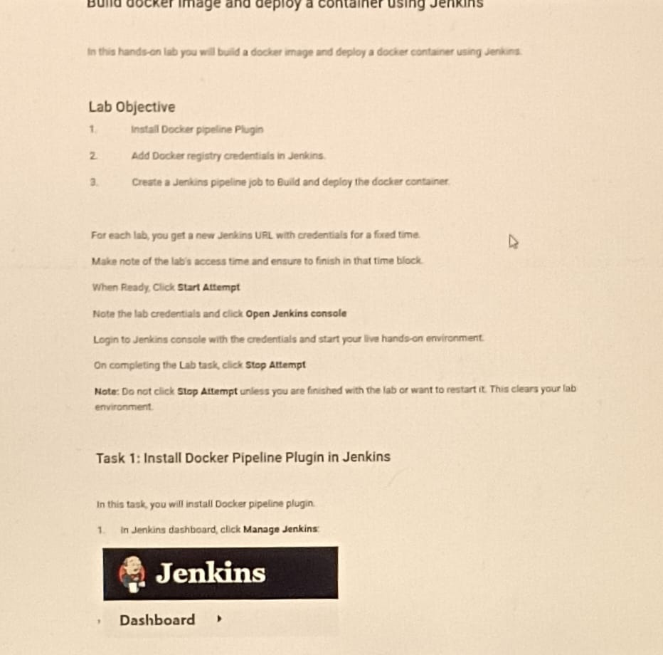 Solved In this hands-on lab you will buld a docker image and | Chegg.com